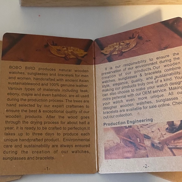 BOBO BIRD Men's Black Wooden Watch - Cowhide Leather Strap, Quartz Face - Picture 7 of 11